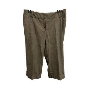 Worthington Flat Front Capri Pants Warm Oak Sz 18W Stretch Modern Fit Neutral